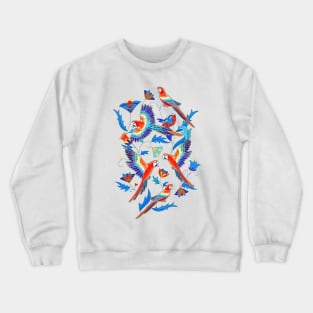 Gold Enamel Red Macaws Crewneck Sweatshirt